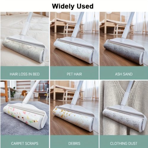 19,0 cm hosszú fogantyús görgő ragadós haj és szőr felszedő hengerrel