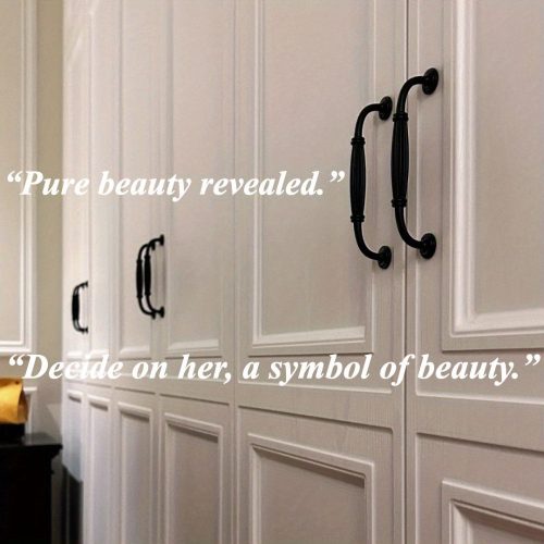 8db fekete fém szekrény nyitó fogantyú