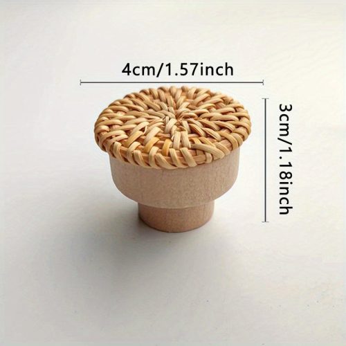 Stílusos Rattan Fonott Fa Fogantyú