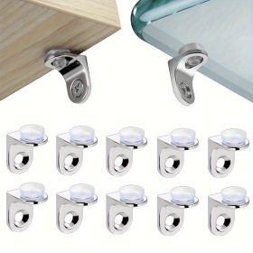   10 darabos fém polctartó konzol tapadókoronggal üveg- és fa polcokhoz