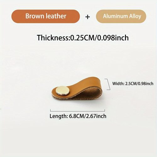 Polírozott alumínium ötvözet szekrény fogantyú műbőr markolattal