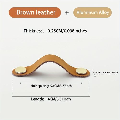 Polírozott alumínium ötvözet szekrény fogantyú műbőr markolattal