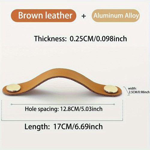 Polírozott alumínium ötvözet szekrény fogantyú műbőr markolattal