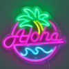 Aloha Pálmafa Tengerparti LED Neon Tábla