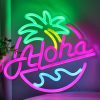 Aloha Pálmafa Tengerparti LED Neon Tábla