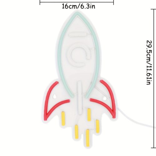 Rakéta fali dekoráció, LED-es neon