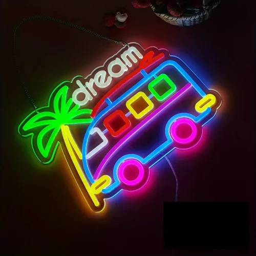 Kisbusz LED neon dekoráció