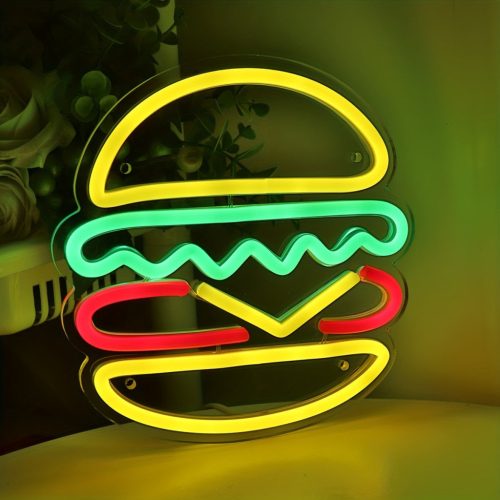 Hamburger LED Neon dekoráció