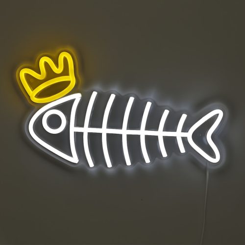 Koronás Hal LED-es Neon Tábla