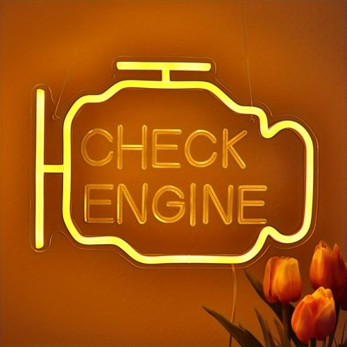3D Ívelt 'CHECK ENGINE' LED Neon Tábla