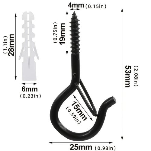 20db kültéri szélálló csavaros akasztó biztonsági csattal