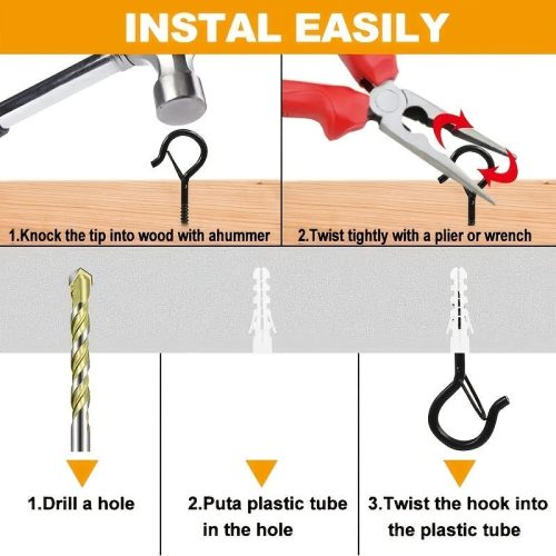 20db kültéri szélálló csavaros akasztó biztonsági csattal