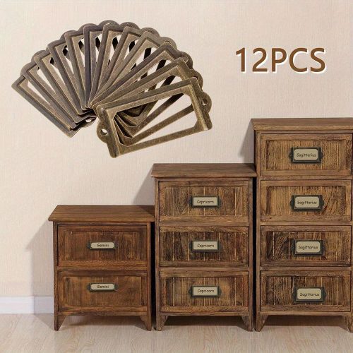 12db vintage antik sárgaréz fém címketartó