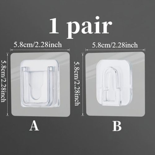 5pár erőteljes ragasztókampó, többfunkciós fürdőszoba- és konyhai vízálló fali akasztó