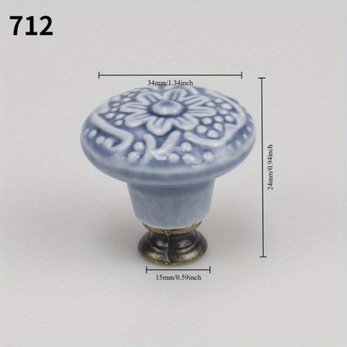 2 db európai stílusú kerámia fiókfogantyú, dekoratív szekrénygombok szekrényhez, szekrénybútorokhoz