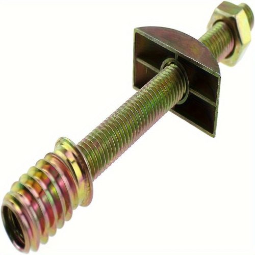 4 db vas bútorösszekötő csavar és félhold alakú anya készlet - M8x90 mm