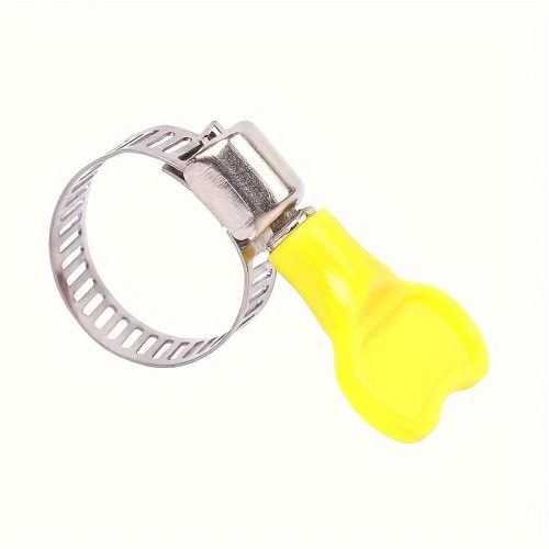 12db Rozsdamentes Acél Tömlőbilincsek Sárga Műanyag Fogantyúkkal