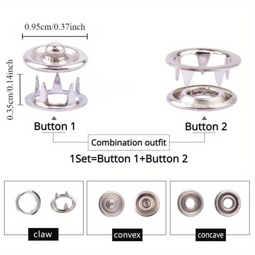 50db Fém Pattintógomb Készlet Kézi Nyomó Fogóval