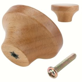   6 db kerek fa fogantyú, szerelőcsavarral, polírozott hársfából