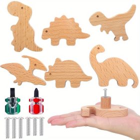   6 darabos állat alakú fa szekrényhúzó fogantyú készlet