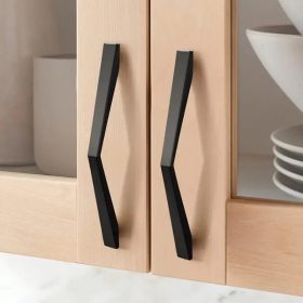   12db Modern Fekete Alumínium Ötvözet Szekrényajtó Fogantyú