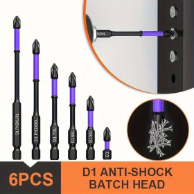   6 db Oauee Magnetic D1 csavarhúzó készlet, ütésálló, csúszásmentes fogazott él