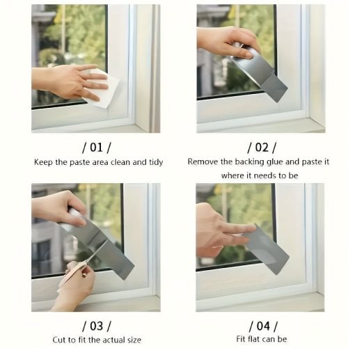 10méter hosszú, többszínű, magas viszkozitású, szél- és vízálló ablaktömítő szalag