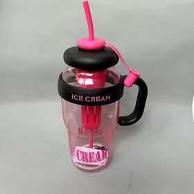   Nagy kapacitású 1200 ml-es műanyag sport vizespalack fogantyúval és szívószállal