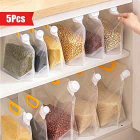   5 db szivárgásmentes élelmiszer-tároló zacskó könnyen önthető csőrrel