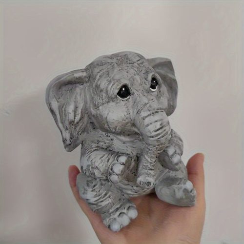 Aranyos Szürke Bébi Elefánt szobor