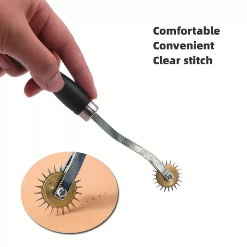 Rozsdamentes Acél Áthúzó Jelölőkerék Bőrművességhez és Varráshoz