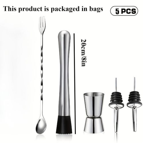 Professzionális rozsdamentes acél koktél shaker készlet (shaker és állvány nélkül)