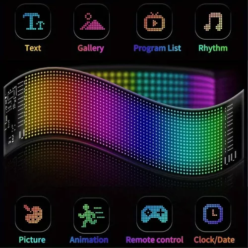Többnyelvű Autó LED Matricás Pixel Panel (1 kijelző + 1kábel )