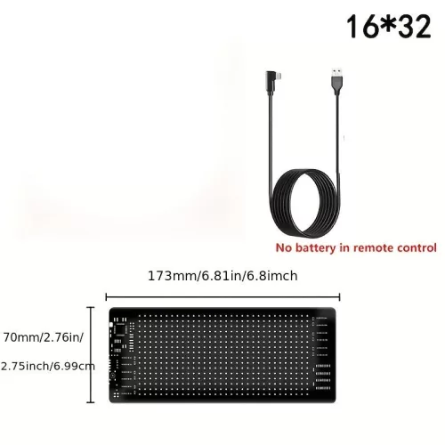Többnyelvű Autó LED Matricás Pixel Panel (1 kijelző + 1kábel )
