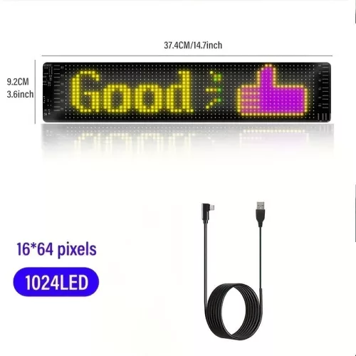 Többnyelvű Autó LED Matricás Pixel Panel (1 kijelző + 1kábel )