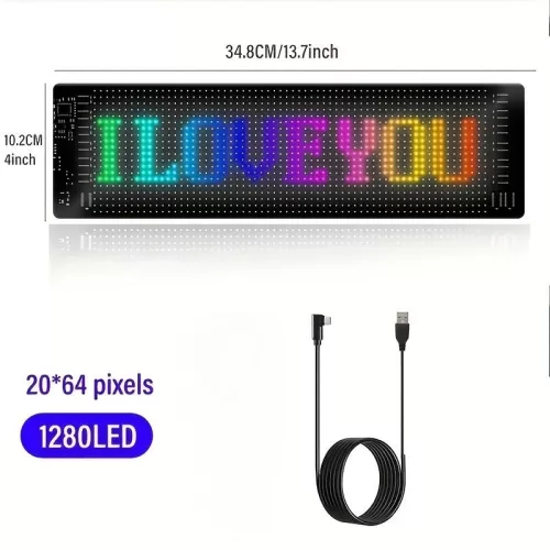 Többnyelvű Autó LED Matricás Pixel Panel (1 kijelző + 1kábel )