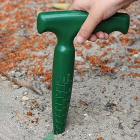  Tartós Zöld Kézi Talajfúró - Ideális Palántákhoz, Ültetéshez és Átültetéshez