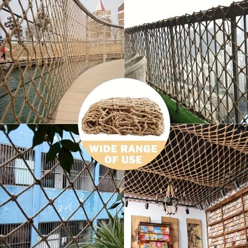 Sárgásbarna rattan és fonott fonálháló