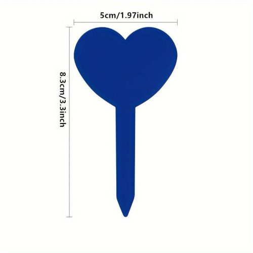 50 Szív alakú műanyag növény jelölő címke