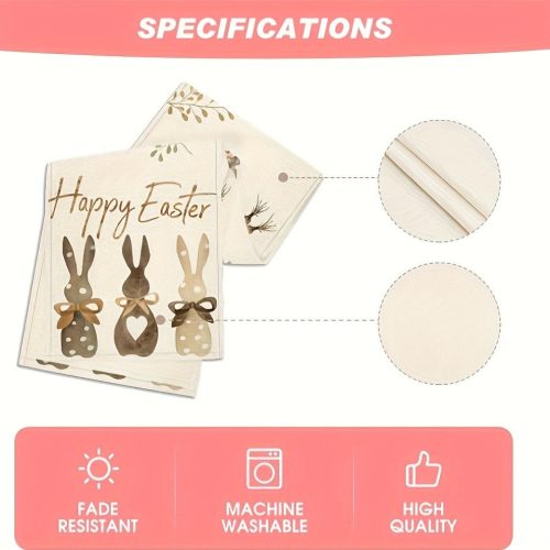 Húsvéti nyuszi és sárgarépa mintás poliészter asztali futó