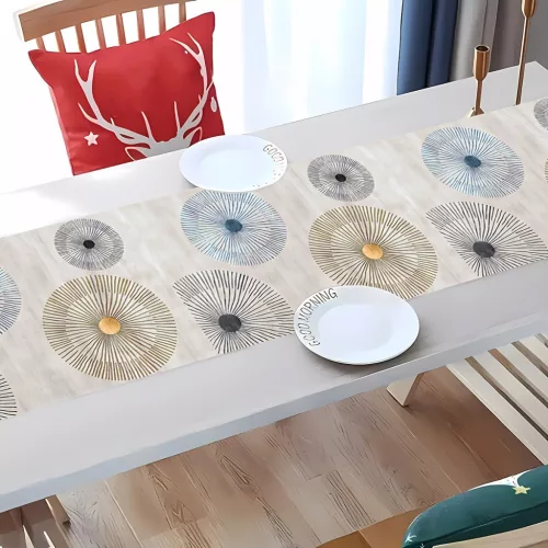 Elegáns, papírnövény mintás asztali futó