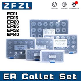   ER11-ER40 rugós patronkészlet – nagy pontosságú (0,005 mm), CNC maró- és gravírozógéphez
