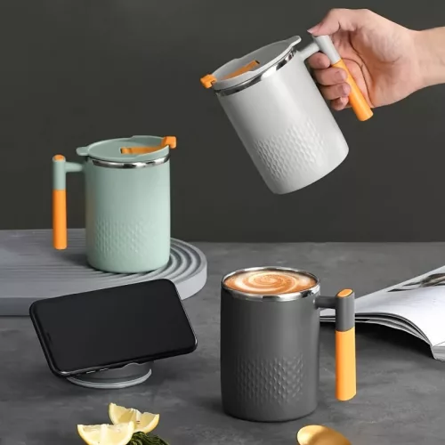 450ml-es Kávésbögre Fogantyúval És Fedéllel,
