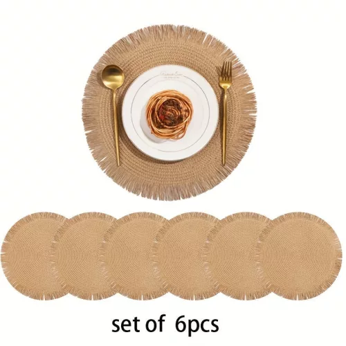 6db Kerek Fonott Tányéralátét