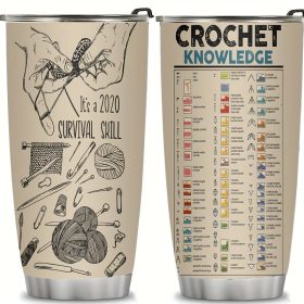   Horgolás mintájú Rozsdamentes Acél termosz bögre fedéllel