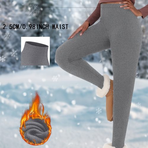 Női termo polár leggings, 2,5 cm-es derékbőséggel