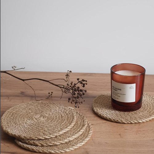 6db Kézzel szőtt juta poháralátét