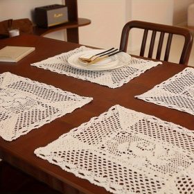   6db Retro vidéki stílusú, kivágott szerencsevirág alátétek