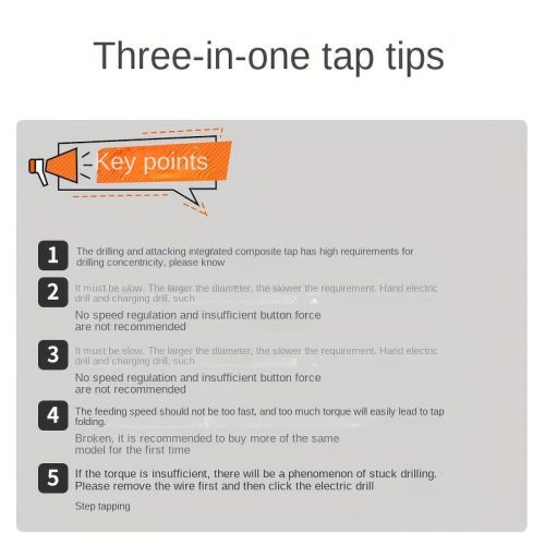 Hatlapfejű kombinált fúró és menetfúró készlet