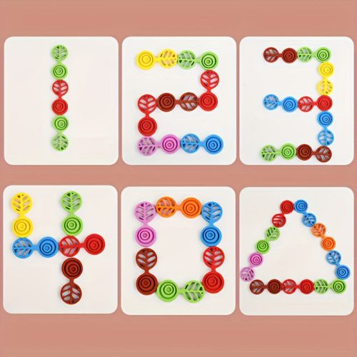 Színes Faleveleket imitáló Építőkocka Készlet